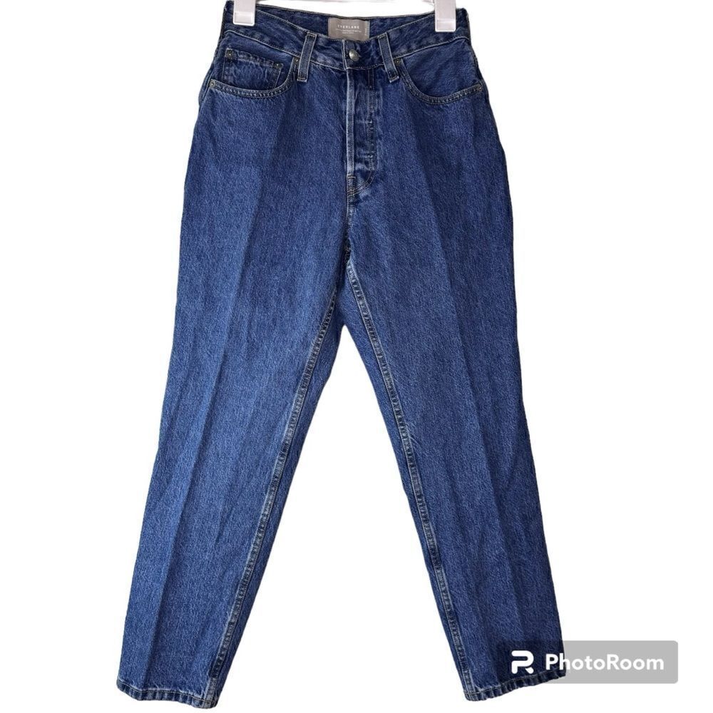Everlane The Curvy 90’s Cheeky Straight High Rise Blue Denim Ankle Jeans Sz 27